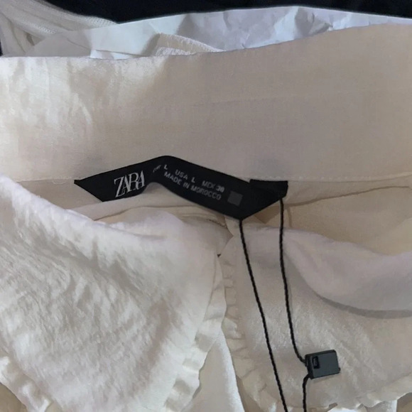 ZARA | Ecru | BUTTONED TIED BLOUSE - Picture 11 of 11